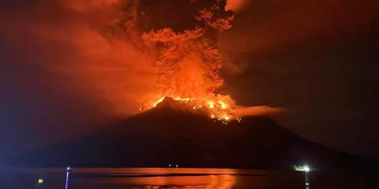 Thousands ordered to flee homes as Indonesian volcano eruption sparks tsunami warning | World News