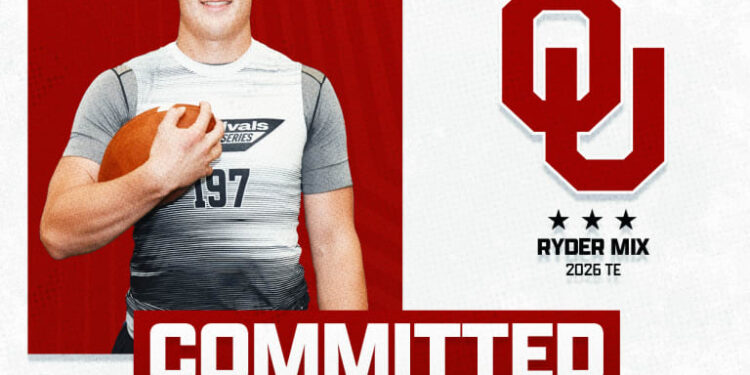 Sooner Legacy, TE Ryder Mescolanza Commits To Oklahoma
