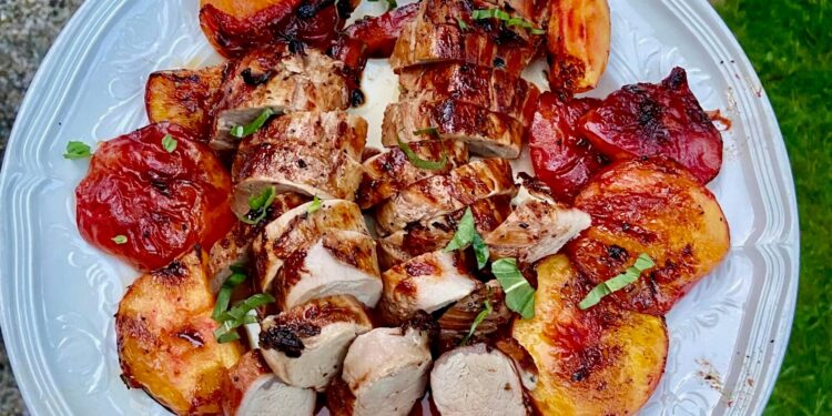 Grilled Pork Tenderloin With Peaches