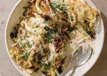 Charred Cabbage With Cashew Cream